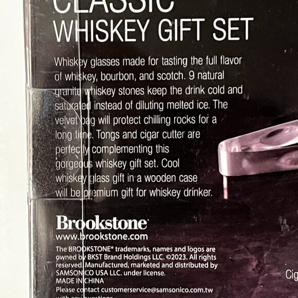 Whisey Gift Set -- (Glasses, Cooling Stones, Tongs) by Brookstone (men/x/NEW) - Picture 8 of 16